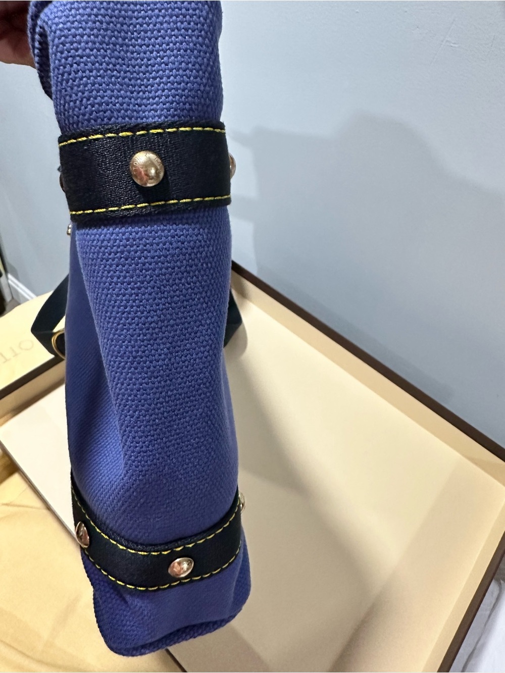 Louis Vuitton Toile Antigua Canvas Tote, periwinkle blue with gold-tone hardware - Picture 7 of 11
